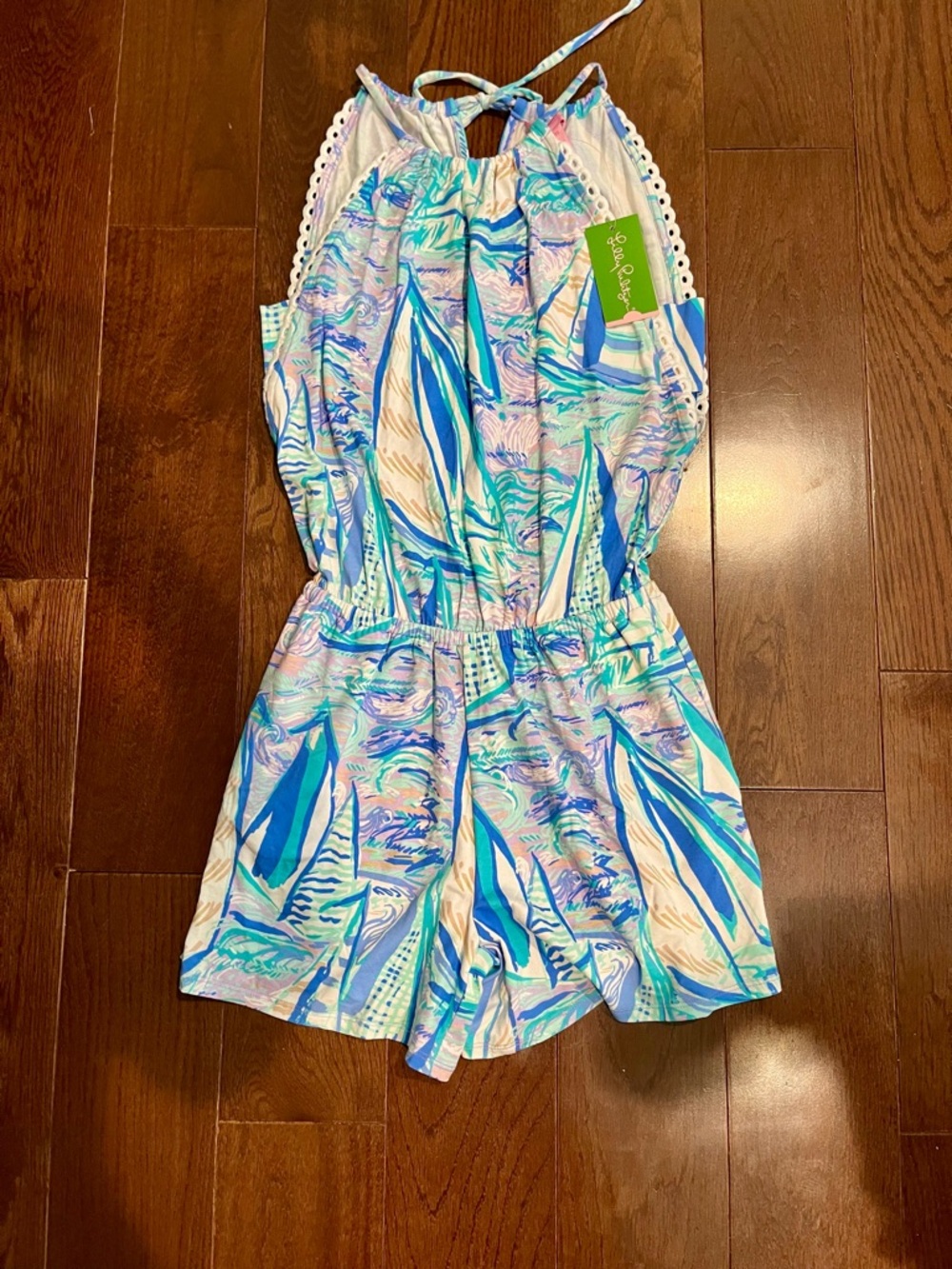 Lilly Pulitzer Gianna Romper in Light Lilac Verbena Print Aboat Time Halter